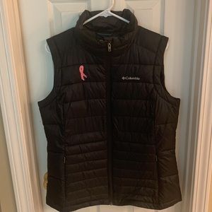 Black Columbia Breast Cancer Pink Ribbon Vest